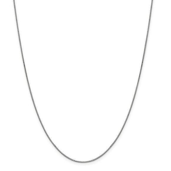 0.9mm, 14k White Gold, Box Chain Necklace, 30 Inch - Picture 3 of 8